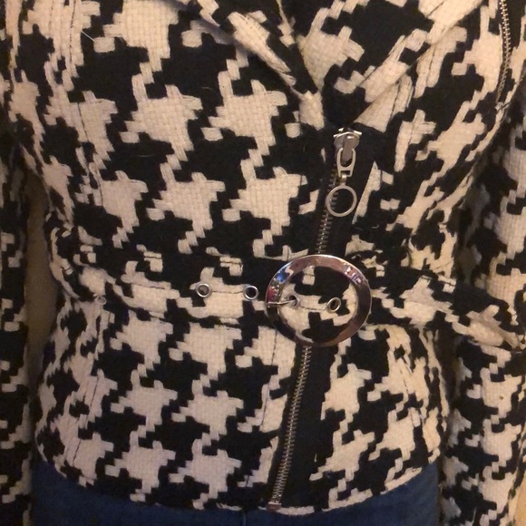 Express wool houndstooth moto style jacket - Picture 3 of 6